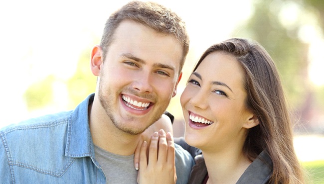 Couple with an attractive smile.
