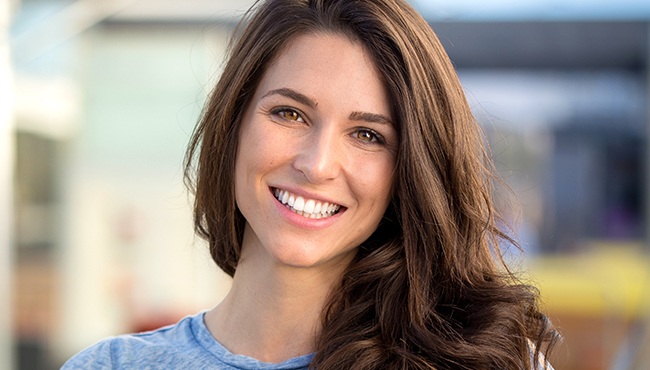 brunette woman smiling