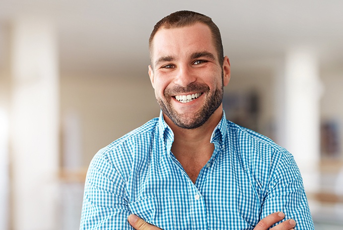 handsome man smiling