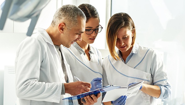 three dentist working