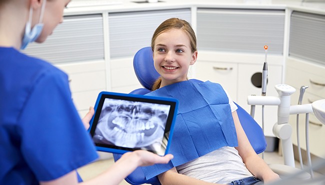 digital x-ray on tablet for child