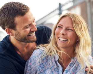 boyfriend and girlfriend laughing