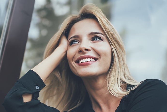 beautiful woman smiling